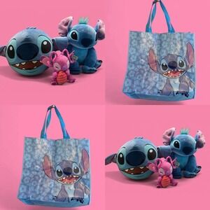 Fun Lot of Disney‎ Stitch-3 Plush (1 NWT) and 1 Large Tote Bag
